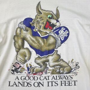 VINTAGE Kentucky Wildcats TShirt Adult Cotton Single Stitch Grumbles US GOOD CAT